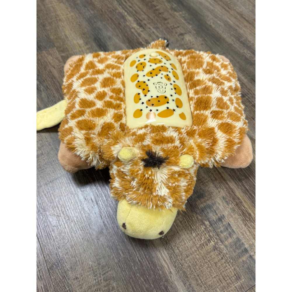Pillow Pets Dream Lites Jolly Giraffe  Brown Star Projector Plush Tested & works